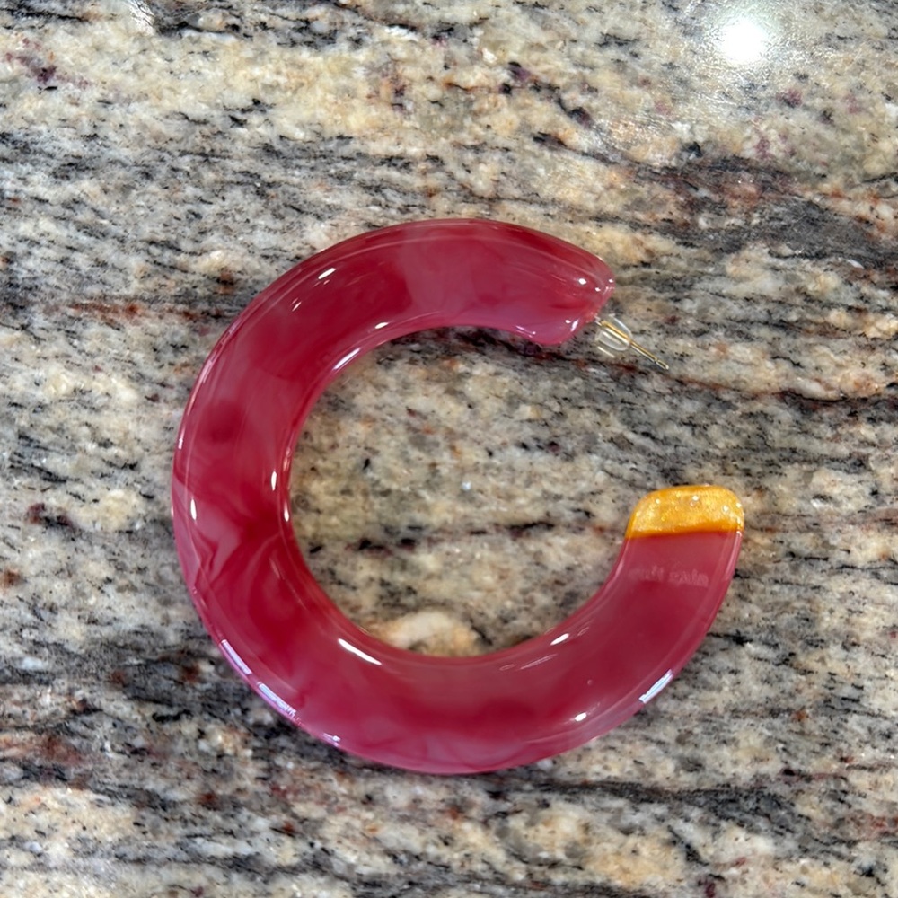 Cult Gaia Pink Hoop Earrings - Picture 4 of 6